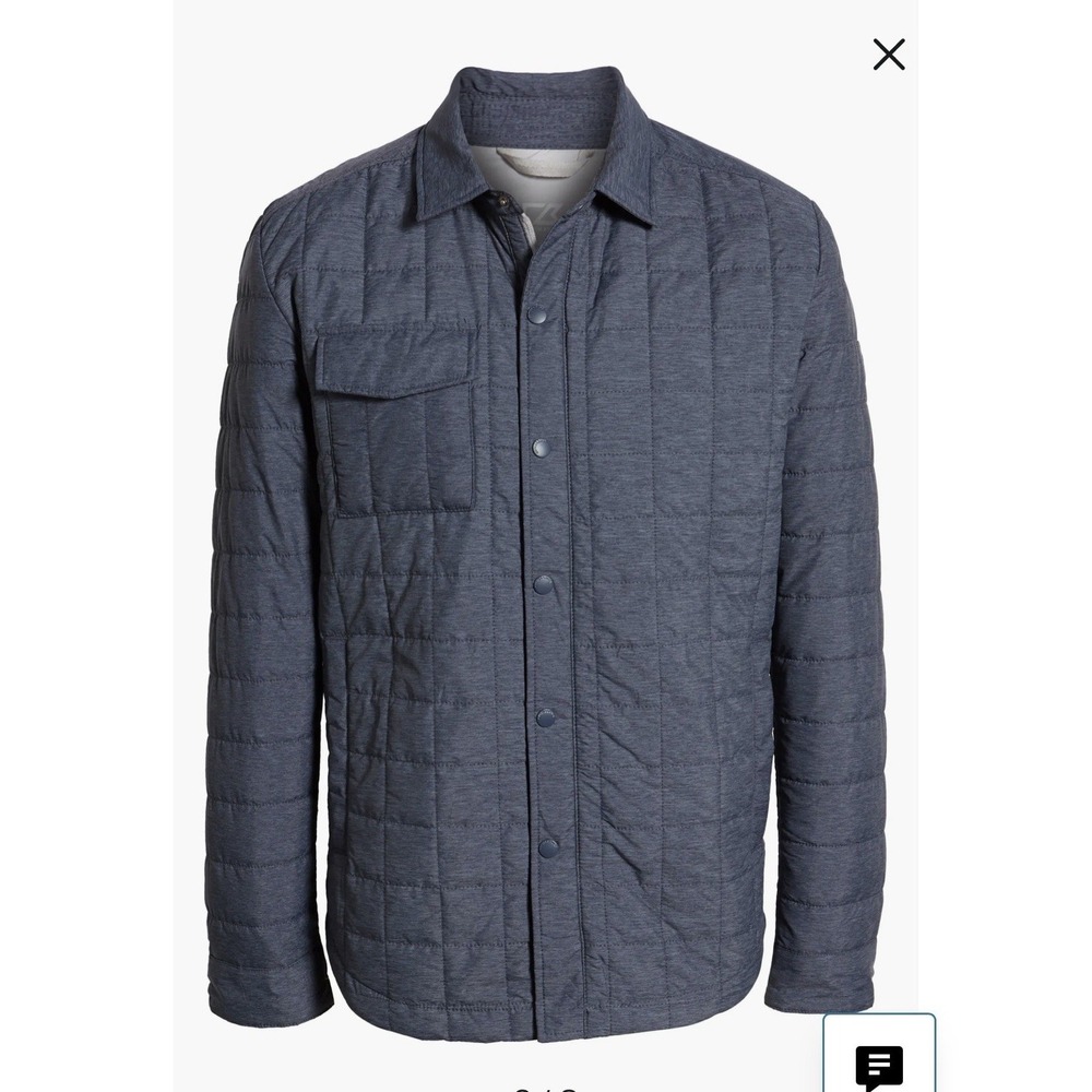 Cutter & Buck Rainier Shirt Jacket sz.L Blue Quilted Lightweight PrimaLoft Chore